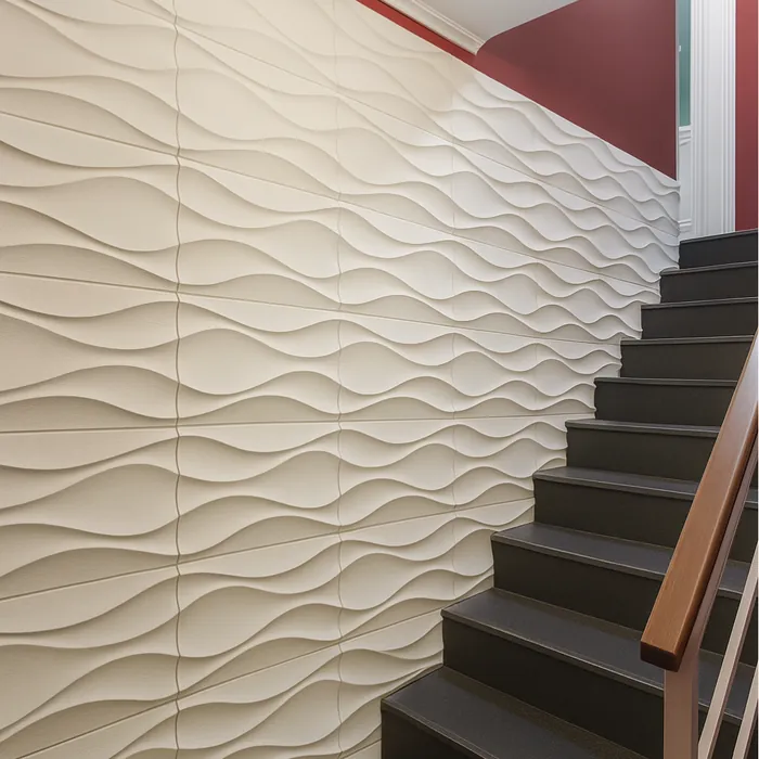Paneles decorativos 3D en escalera